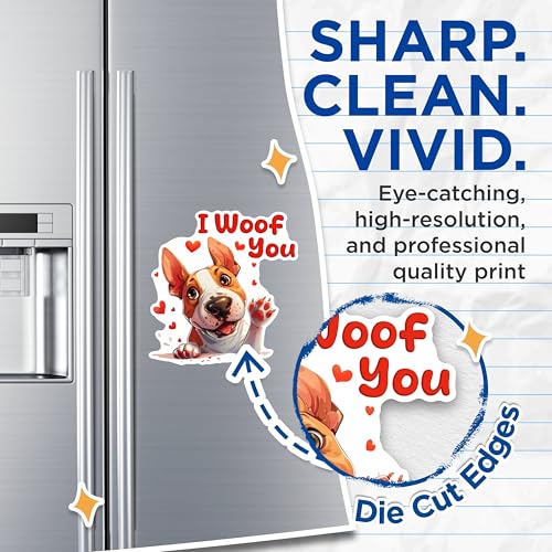 (2 Packs) I Woof You Bull Terrier Magnets - Bull Terrier Dog Breed Magnets - 5 Inches On Longest Side - Premium Magnet - for Fridges, Toolboxes, Cars - Made in USA - MAG2534