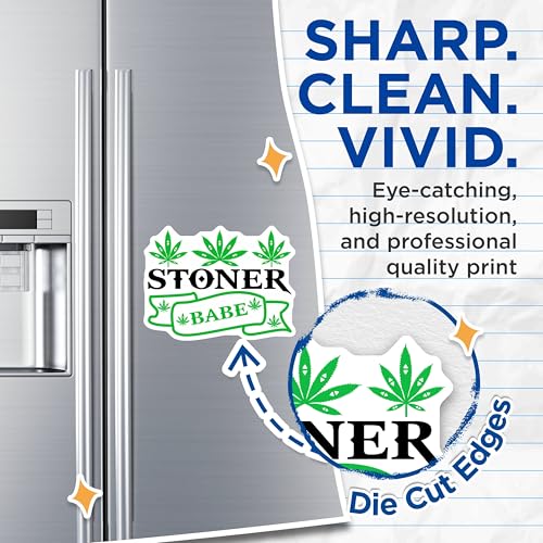 (2 Pack) Stoner Babe Magnets Magnets - Cannabis Leaf Decorations - Weed Themed Decor - 5" On Longest Side - Made in USA - Sticks to Refrigerators & Metal Surfaces - MAG9226