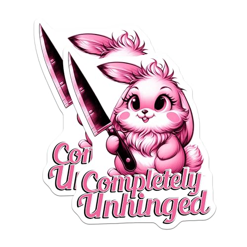 (2 Pack) Completely Unhinged Magnets - Funny Bunny Magnets - Cute Animal Magnets - 5" On Longest Side - for Cars, Fridges, Toolboxes - Made in USA - MAG4574