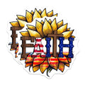 (2 Pack) Faith Stickers - Sunflower Art - Inspirational - 5" On Longest Side - Sticks to Smooth Flat Surfaces - Made in USA - BMCS7877