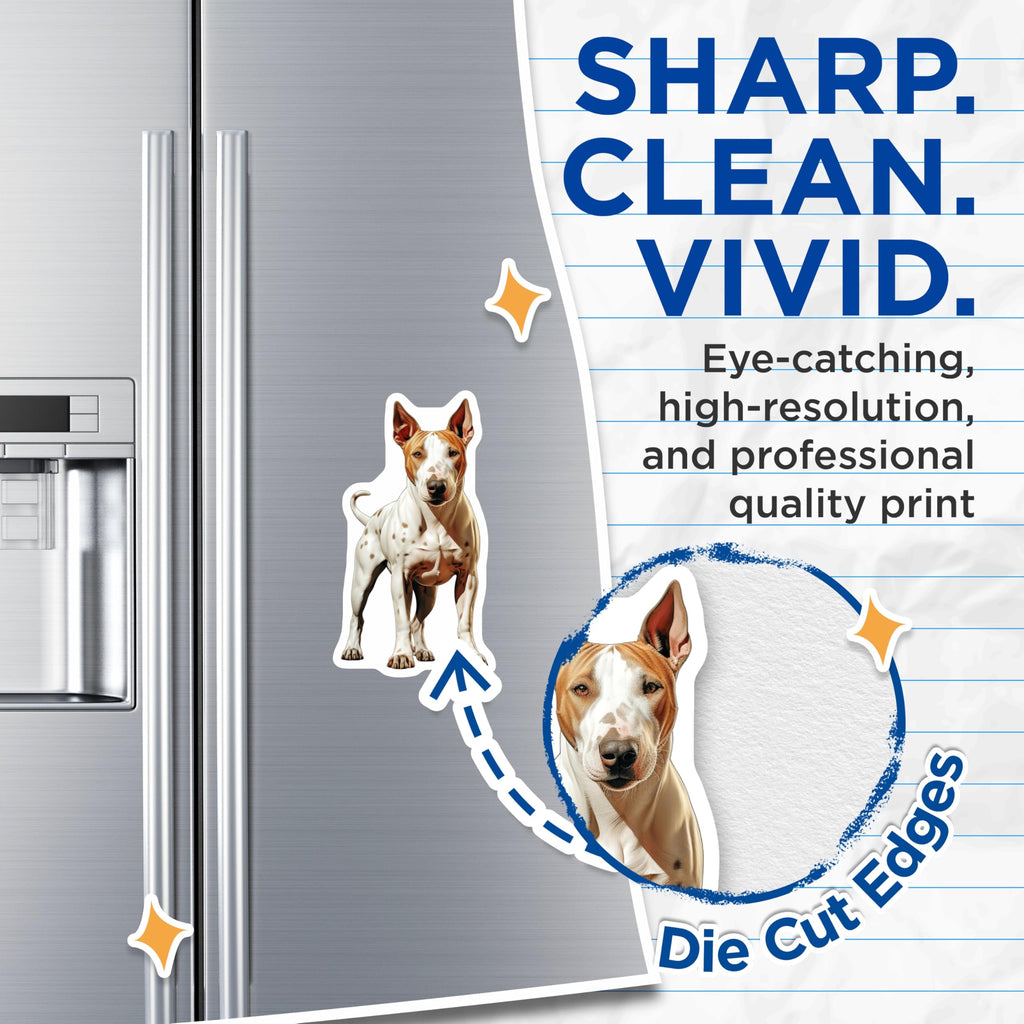 (2 Pack) Pit Bull Dog Magnets - American Staffordshire Terrier Art - Canine Lover Refrigerator Decor Accessories - 5 Inches On Longest Side - Thick Durable Magnet - Made in USA - MAG23876