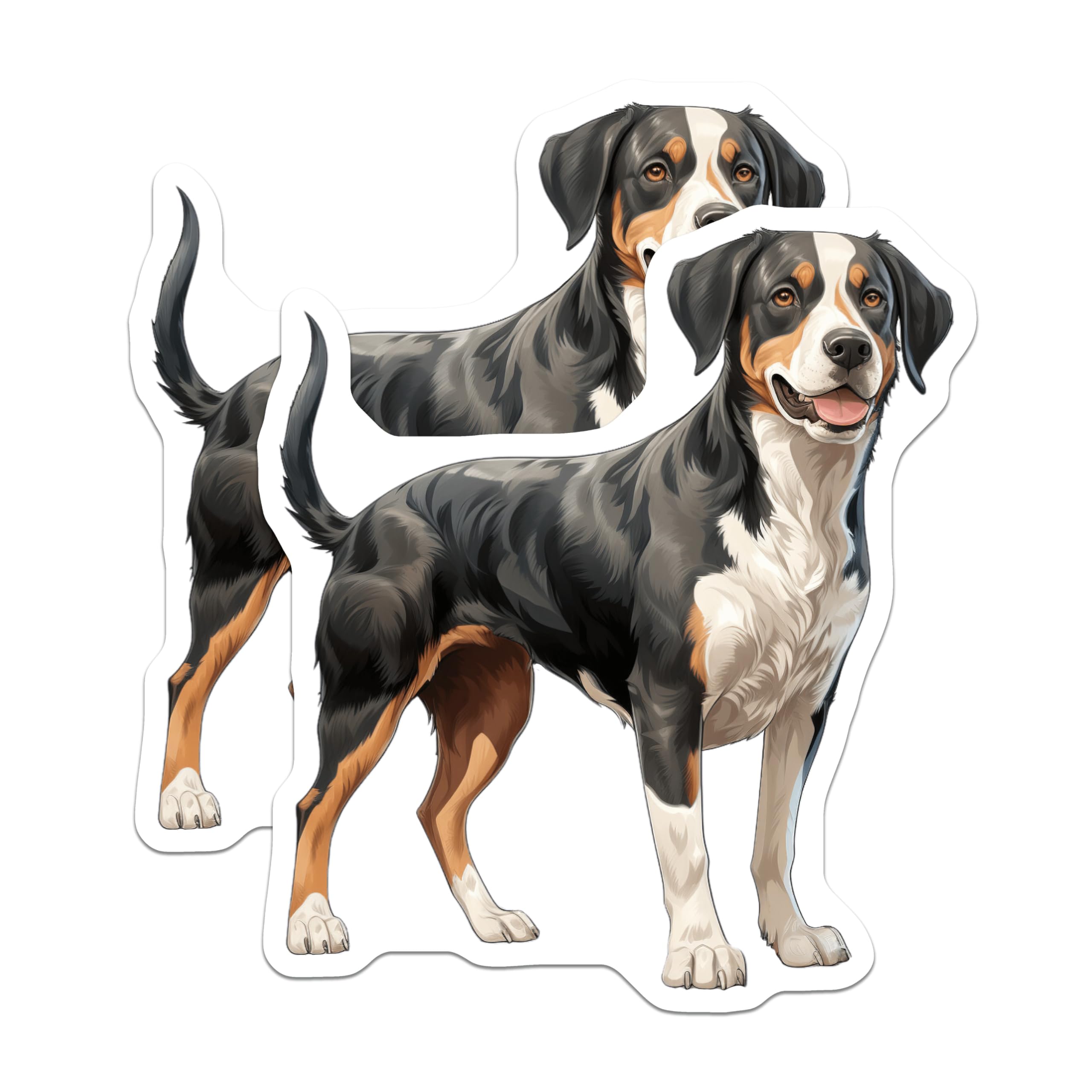 (2 Pack) Greater Swiss Mountain Dog Magnets - Swissy Dog Art Decor - Pet Lover Accessory - 5 Inches On Longest Side - Thick Durable Magnet - Made in USA - MAG24350