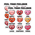 (2 Pack) Feel Your Feelings Magnets - Cute Heart Emotions - Emotional Awareness - 5" On Longest Side - for Cars, Fridges, Toolboxes - Made in USA - MAG8254