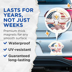 (2 Pack) 250 Years Freedom Magnets - Bald Eagle American Flag Decor - 1776-2026 Patriotic USA Commemoration - 5 Inches On Longest Side - Thick Durable Magnet - Made in USA - MAG21064