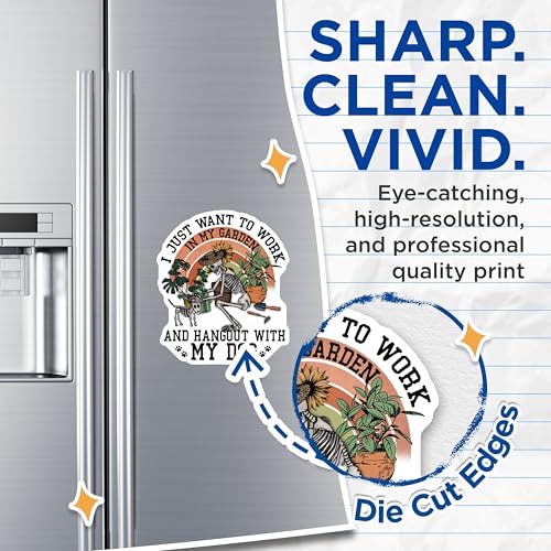 (2 Pack) I Just Want to Work in My Garden Magnets - Funny Skeleton Magnet - Dog Lover - Gardening Magnet Art - 5" On Longest Side - for Cars, Fridges, Toolboxes - Made in USA - MAG4180