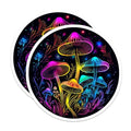 (2 Pack) Vibrant Neon Mushroom Stickers - Psychedelic Art - Colorful Fungi Sticker Pack - 5" On Longest Side - Sticks to Smooth Flat Surfaces - Made in USA - BMCS6786