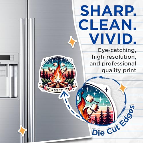(2 Pack) Campfire Magnets - Lets Get Toasted - Marshmallow Camp Decor - Fun Campfire Decoration Magnets - 5" On Longest Side - for Cars, Fridges, Toolboxes - Made in USA - MAG7016