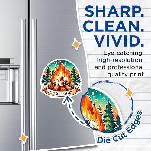 (2 Pack) Let's Get Toasted Magnets - Campfire Magnets - Marshmallow Magnets - Outdoor Adventure Magnets - 5" On Longest Side - for Cars, Fridges, Toolboxes - Made in USA - MAG7020