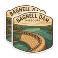 (2 Pack) Bagnell Dam Magnets - Missouri Landmark Art - Lake of the Ozarks Souvenir - Retro Travel Decor - 5 Inches On Longest Side - Thick Durable Magnet - Made in USA - MAG19651