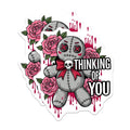 (2 Pack) Voodoo Doll Magnets - Thinking of You Roses - Spooky Cute Magnets - 5" On Longest Side - Premium Magnet - for Cars, Refrigerators, Toolboxes, Lockers - Made in USA - MAG17420