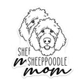 (2 Pack) SheepPoodle Mom Magnets - Curly Haired Dog Parent - Doodle Breed Canine Lover - Cute Pet Owner Refrigerator Decor - 5 Inches On Longest Side - Thick Durable Magnet - Made in USA - MAG27039