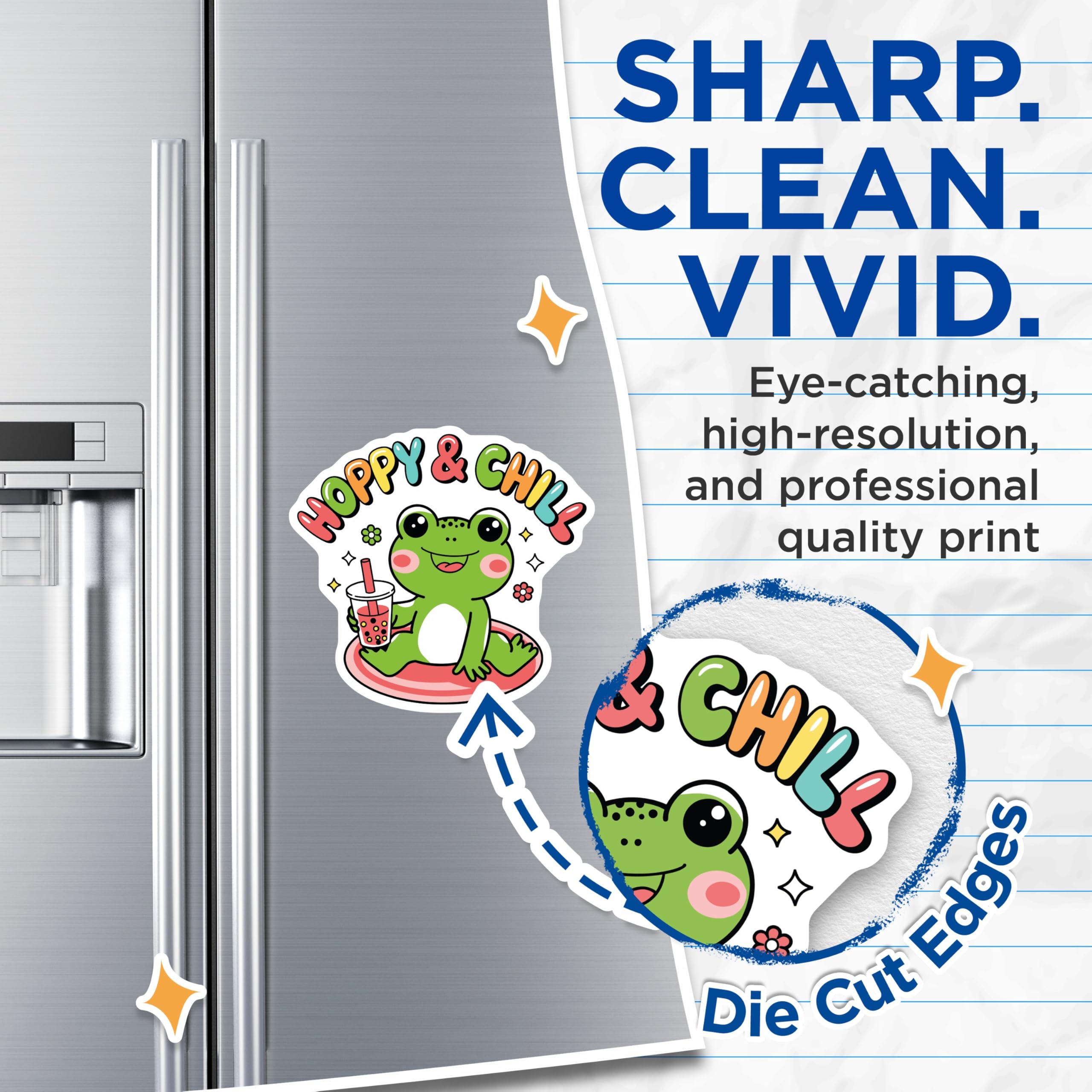 (2 Pack) Frog Magnets - Boba Tea Drink - Happy and Chill Refrigerator Magnets - 5" On Longest Side - Premium Magnet - for Cars, Refrigerators, Toolboxes, Lockers - Made in USA - MAG16722