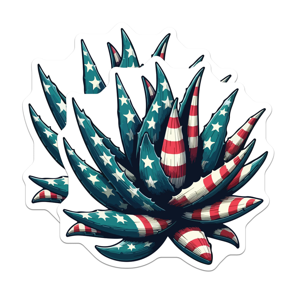 (2 Pack) American Flag Agave Magnets - Patriotic Succulent Decor - USA Botanical Art - 5 Inches On Longest Side - Thick Durable Magnet - Made in USA - MAG19535