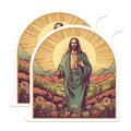 (2 Pack) Jesus Christ Magnets - Christian Art Decor - Religious Spiritual Home Accent - 5 Inches On Longest Side - Thick Durable Magnet - Made in USA - MAG29467