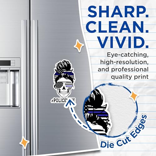 (2 Packs) Police Wife Magnets - Support for Police Married to Police Magnets - 5 Inches On Longest Side - Premium Magnet - for Fridges, Toolboxes, Cars - Made in USA - MAG2511