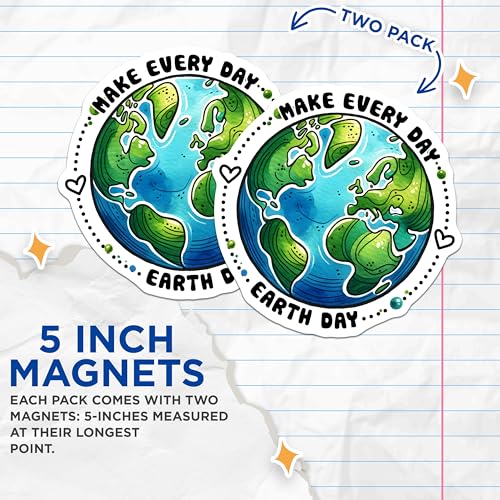 (2 Pack) Eco-Friendly Quotes Magnet - Global Awareness Decor - 5" On Longest Side - Sticks to Smooth Flat Surfaces - Made in USA - MAG9752