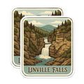 (2 Pack) Linville Falls Magnets - NC Blue Ridge Mountains - Scenic Waterfall Landscape - Retro Nature Magnet - 5 Inches On Longest Side - Thick Durable Magnet - Made in USA - MAG19993