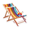 (2 Pack) Rainbow Beach Chair Magnets - Summer Vacation Decor - Tropical Coastal Vibes Art - Relaxing Leisure Time Accent - 5 Inches On Longest Side - Thick Durable Magnet - Made in USA - MAG24009