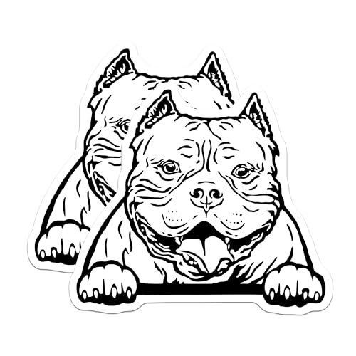 (2 Pack) Bulldog Face Stickers - Dog Lover Stickers - Cute Pet Decal - 5" On Longest Side - Sticks to Smooth Flat Surfaces - Made in USA - BMCS4050