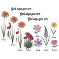 (3 Pack) Floral Affirmations Decals - Positive Flower Stickers - Christian Laptop Decals- 3 Inches On Longest Side - Easy Peel & Apply - Made in USA - 3MCS5396
