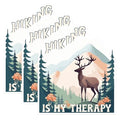 (3 Pack) Hiking Therapy Decals - Deer Forest Scene - Laptop Water Bottle Stickers - 3 Inches On Longest Side - Easy Peel & Apply - Made in USA - 3MCS1349