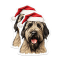 (2 Pack) Christmas Dog Magnets Santa Hat Pet Fridge Decoration - Shaggy Canine Lover Holiday Accent - 5 Inches On Longest Side - Thick Durable Magnet - Made in USA - MAG27971