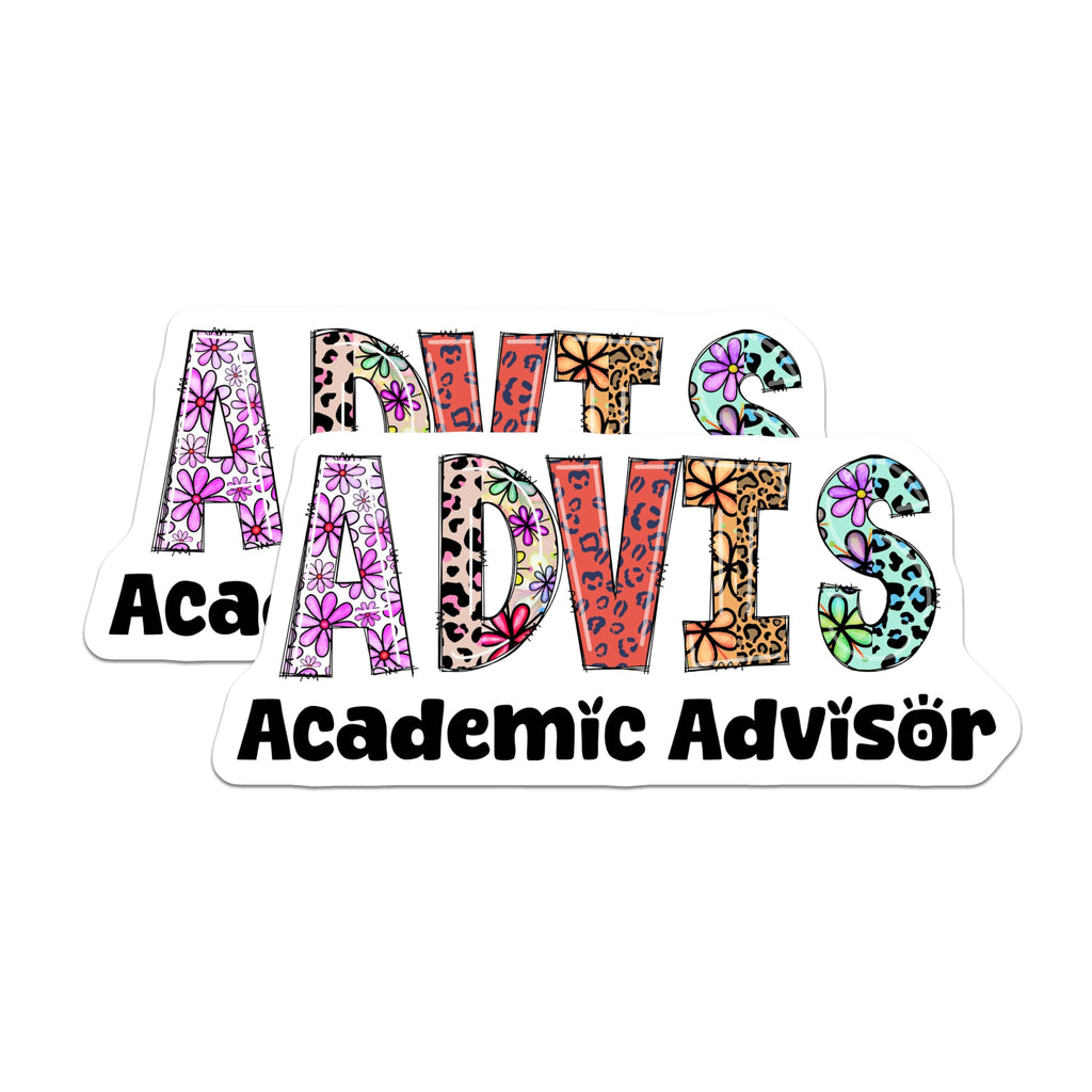 (2 Pack) Academic Advisor Magnets - Floral Leopard Print - Educational Office Decor - 5" On Longest Side - Premium Magnet - for Cars, Refrigerators, Toolboxes, Lockers - Made in USA - MAG14547