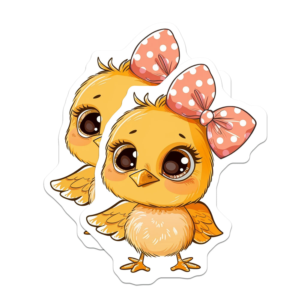 (2 Pack) Cute Chick Magnets - Kawaii Chicken Decor - Baby Animal Refrigerator - Easter Spring Kitchen - 5 Inches On Longest Side - Thick Durable Magnet - Made in USA - MAG36612