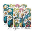 (2 Pack) Daisies Art Stickers - Colorful Floral Stickers - Unique Flower Decal - 5" On Longest Side - Sticks to Smooth Flat Surfaces - Made in USA - BMCS9444