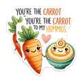 (2 Pack) Cute Carrot and Hummus Stickers - Funny Food Pair Stickers - Adorable Cartoon Sticker for Laptop - 5" On Longest Side - Sticks to Any Smooth Flat Surface - Made in USA - BMCS3376