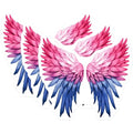 (3 Pack) Angel Wing Decals - Pink Blue Wings - Fantasy Decal- 3 Inches On Longest Side - Easy Peel & Apply - Made in USA - 3MCS5289