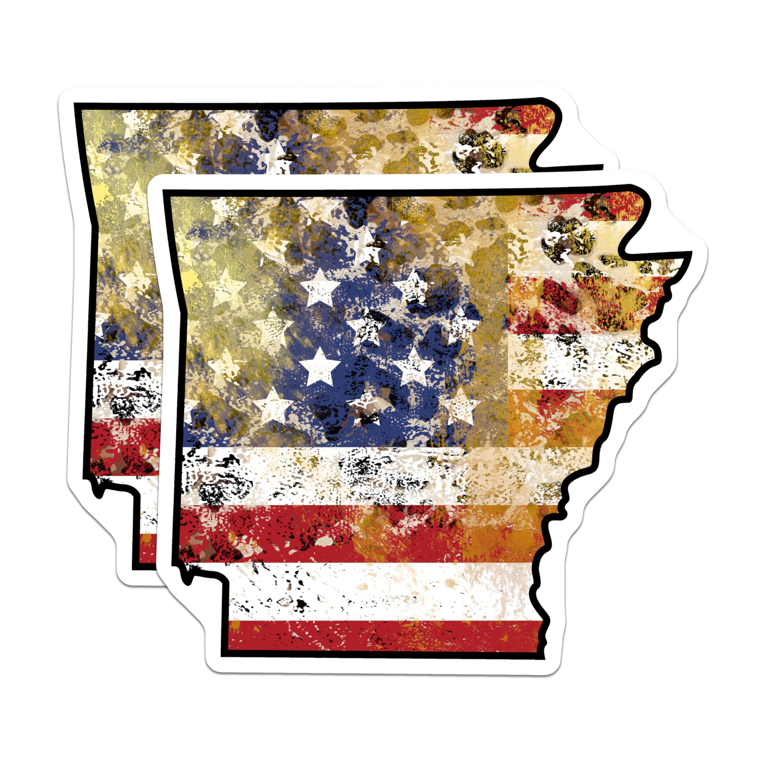 (2 Pack) Arkansas Flag Magnets - American Patriotic Decor - State Pride Souvenirs - 5" On Longest Side - Premium Magnet - for Cars, Refrigerators, Toolboxes, Lockers - Made in USA - MAG18561