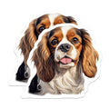 (2 Pack) Cavalier King Charles Spaniel Magnets - Tri Color Dog Breed - Cute Pet Lover Refrigerator Magnets - 5 Inches On Longest Side - Thick Durable Magnet - Made in USA - MAG29153