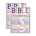 (2 Pack) Bible Emergency Number Magnets - Spiritual Guidance Verses - Faith Inspiration Refrigerator Decor - 5 Inches On Longest Side - Thick Durable Magnet - Made in USA - MAG19912