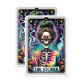 (2 Pack) Stoner Skeleton Magnets - Funny Hippie Weed Art Fridge Magnets - Psychedelic Tarot Card Kitchen Magnets for 420-5 Inches On Longest Side - Thick Durable Magnet - Made in USA - MAG28292