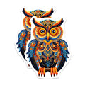 (2 Pack) Bohemian Owl Magnets - Colorful Folk Art - Wisdom Bird Decor - Fridge Locker Accent - 5 Inches On Longest Side - Thick Durable Magnet - Made in USA - MAG36560