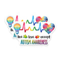 (2 Pack) Autism Awareness Magnets - Live Love Accept Magnets - Autism Support Magnets - 5" On Longest Side - for Cars, Refrigerators, Toolboxes, Lockers - Made in USA BMCS3201