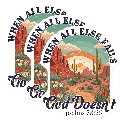 (3 Pack) Psalms 73 26 Decals - God Doesn't Fail - Christian Laptop Decal - 3 Inches On Longest Side - Easy Peel & Apply - Made in USA - 3MCS0082