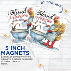 (2 Pack) Blessed are Those Who Do The Dishes Magnets - Kitchen - Funny Quotes - Home ation - 5" On Longest Side - for Cars, Fridges, Toolboxes - Made in USA - MAG4366