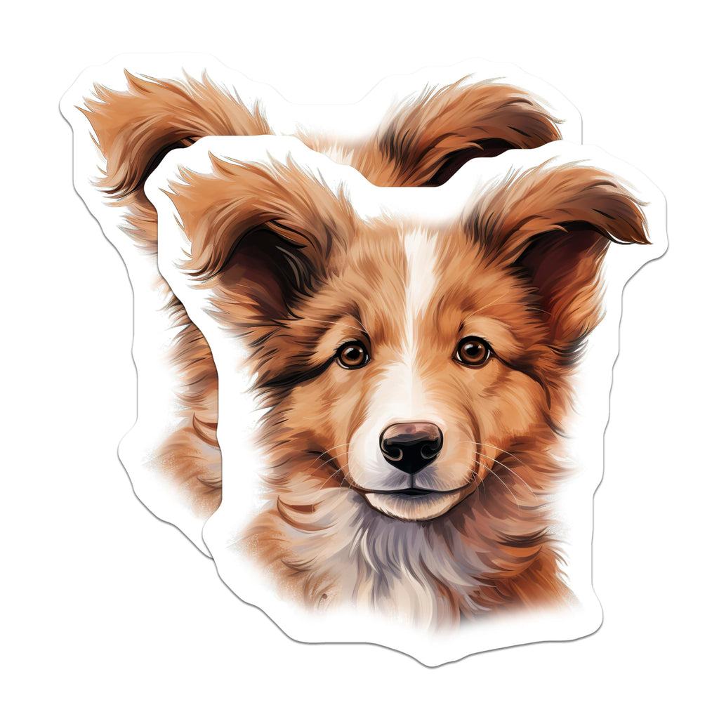 (2 Pack) Adorable Border Collie Puppy Magnets - Dog Lover Fridge Decor - Pet Parent Locker Accessory - 5 Inches On Longest Side - Thick Durable Magnet - Made in USA - MAG28003