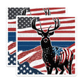 (2 Pack) American Flag Deer Magnets - Patriotic Wildlife Decor - USA Buck Fridge Art - 5 Inches On Longest Side - Thick Durable Magnet - Made in USA - MAG19753