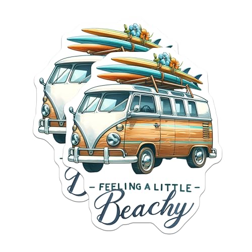 (2 Pack) Retro Van Surfboard Magnets Magnets - Beach Vibe Decor - Summer Adventure Accessories - 5" On Longest Side - Made in USA - Sticks to Refrigerators & Metal Surfaces - MAG9292