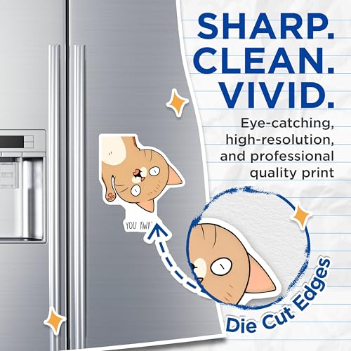 (2 Pack) Cat Lover Fridge Magnets - Cute Cartoon Kitty Design - Fun Kitchen Decor - 5" On Longest Side - for Cars, Fridges, Toolboxes - Made in USA - MAG7817