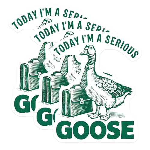 (3 Pack) Serious Goose Decals - Funny Goose Sticker - Laptop Decal - 3 Inches On Longest Side - Easy Peel & Apply - Made in USA - 3MCS4702