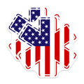 (2 Pack) American Flag Star Stickers - Patriotic Star Decal - USA Flag Stickers - 5" On Longest Side - Sticks to Smooth Flat Surfaces - Made in USA - BMCS5247