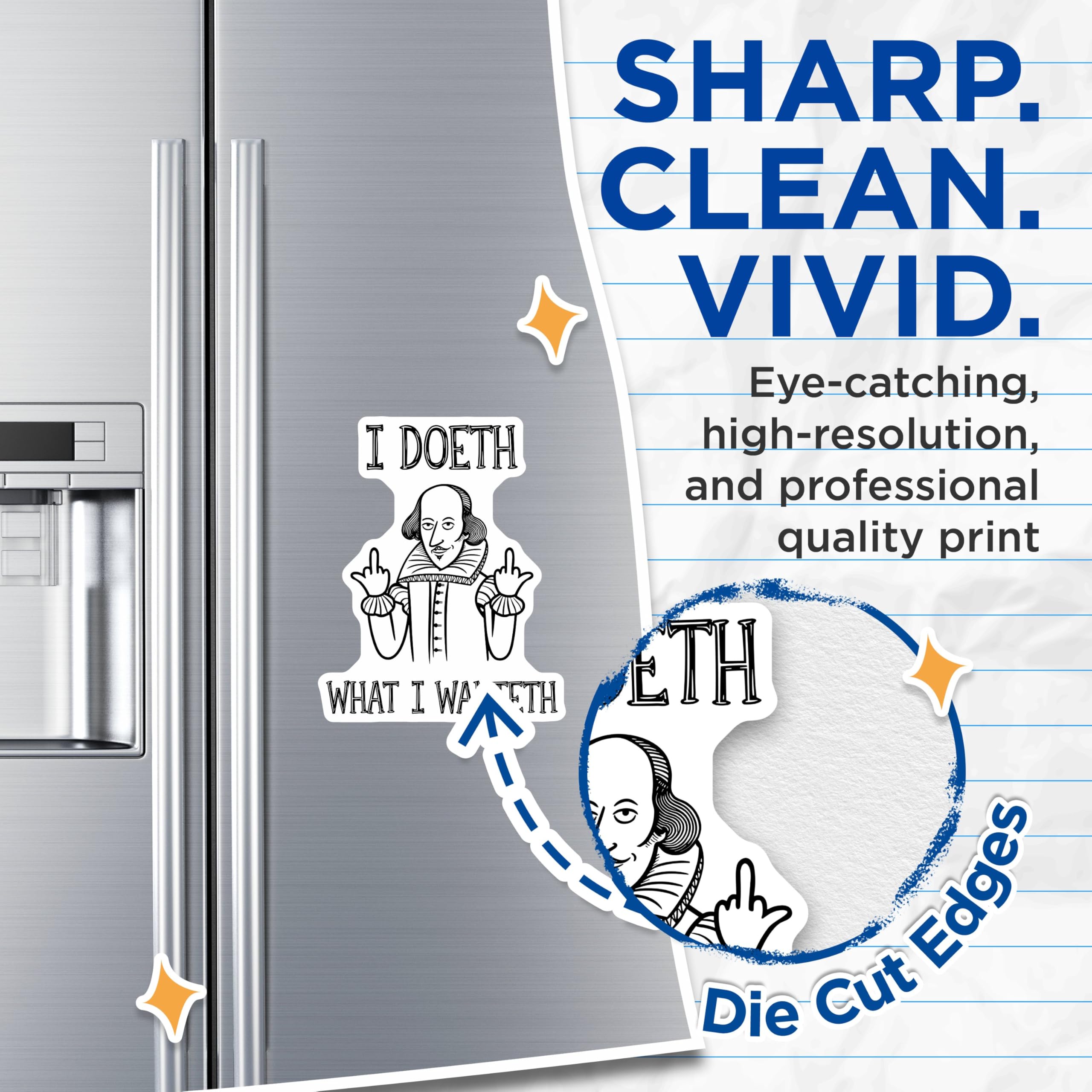 (2 Pack) Shakespeare Humor Magnets - Shakespearean Quote - Funny Fridge Decor - 5" On Longest Side - for Cars, Fridges, Toolboxes - Made in USA - MAG5607