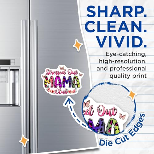 (2 Pack) Stressed Out Mama Magnets Magnets - Funny Mom Decor - 5" On Longest Side - Made in USA - Sticks to Refrigerators & Metal Surfaces - MAG8463