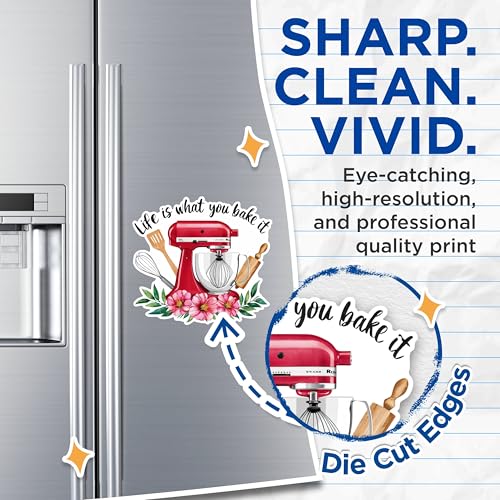 (2 Pack) Kitchen Mixer Magnets - Baking Quote Magnets - Cooking Utensils Magnets for Bakers- 5" On Longest Side - for Fridges, Toolboxes, Cars - Made in USA - MAG2992