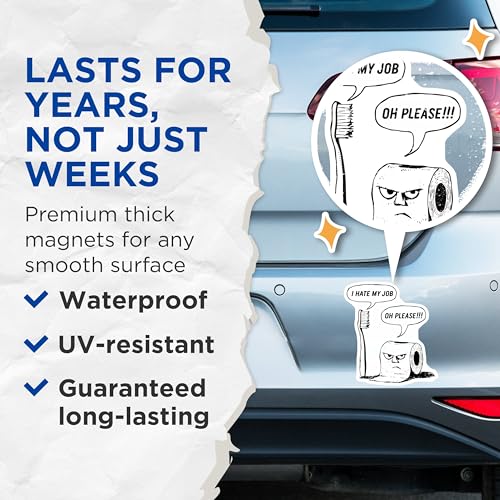 (2 Pack) I Hate My Job Magnets - Funny Magnet - Humorous Home Office Decoration - 5" On Longest Side - for Cars, Fridges, Toolboxes - Made in USA - MAG5596