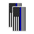 (2 Pack) Thin Blue Line American Flag Magnets - Police Support Emblem - Law Enforcement Tribute - 5 Inches On Longest Side - Thick Durable Magnet - Made in USA - MAG21836